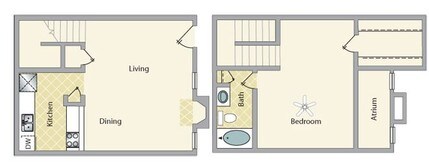 A3 Townhome 820 floor plan